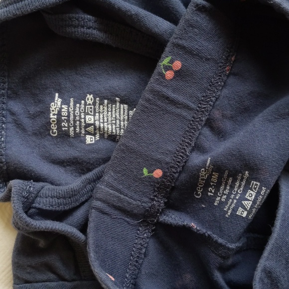 george 2-piece outfit set matching bodysuit & leggings 18 months baby girl - Picture 3 of 8